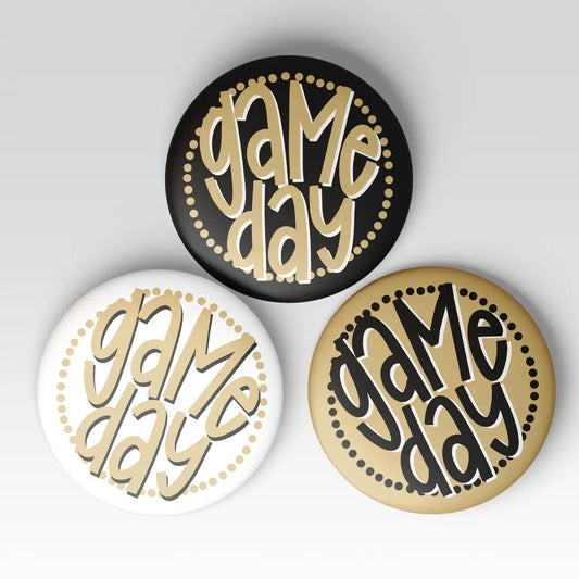 Gold Polka Dot Game Day Buttons