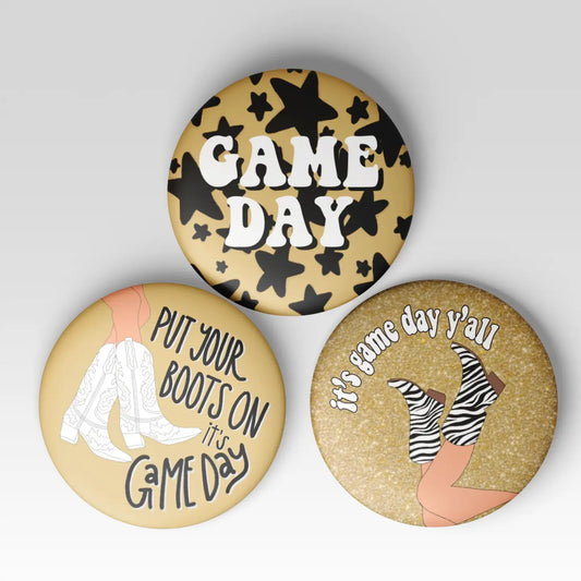 Gold Game Day Buttons