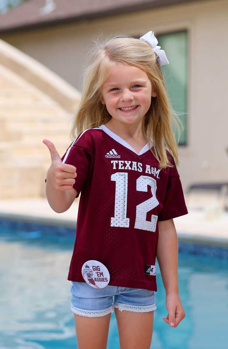 Gig 'Em Aggies Football Player Button