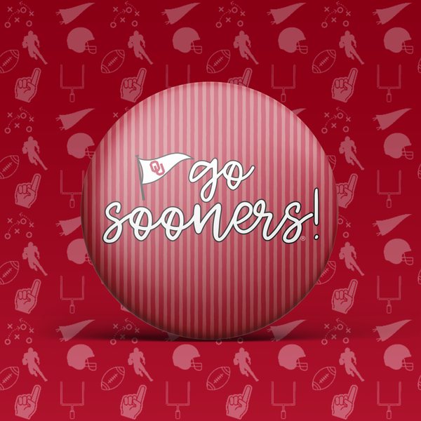 Go Sooners Pinstripe Button