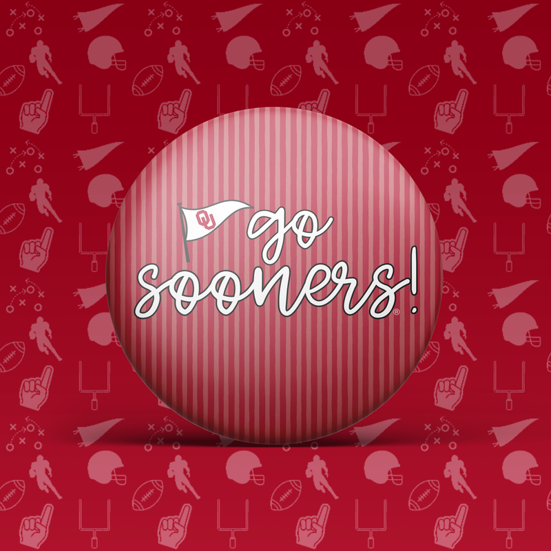 Go Sooners Pinstripe Button