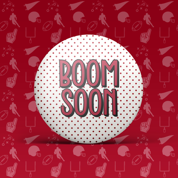 Boom Soon Polka Dot Button
