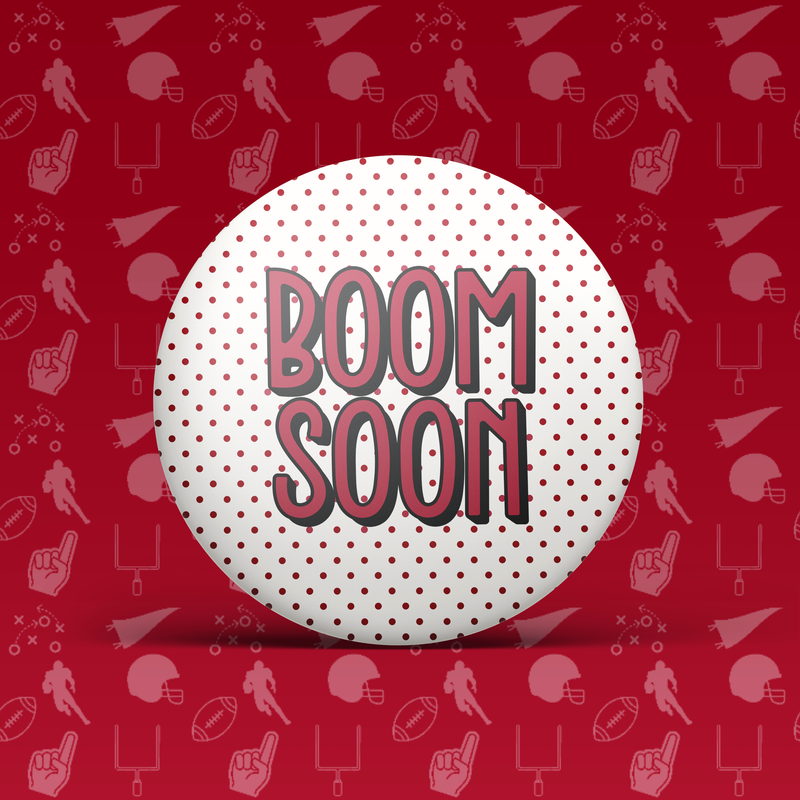 Boom Soon Polka Dot Button