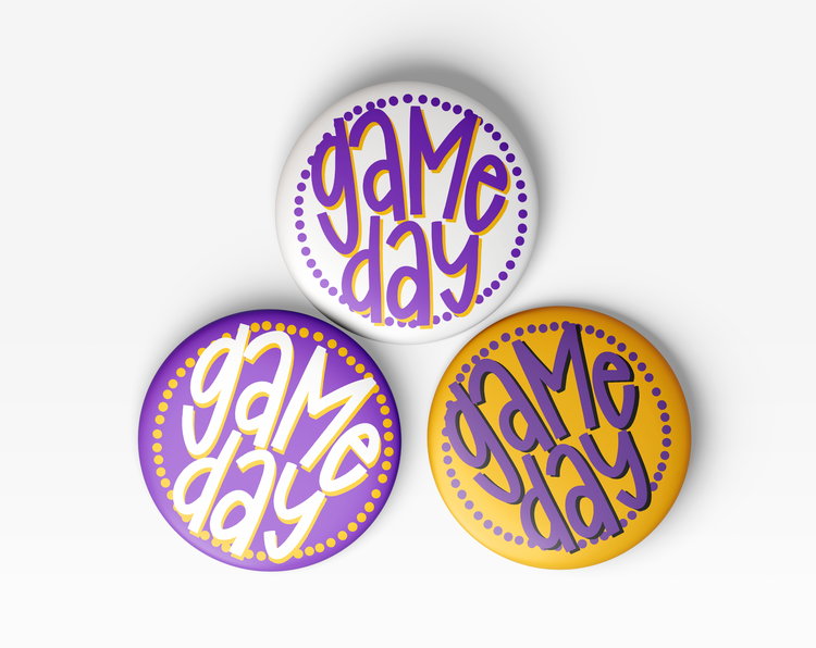 Purple & Gold Game Day Buttons