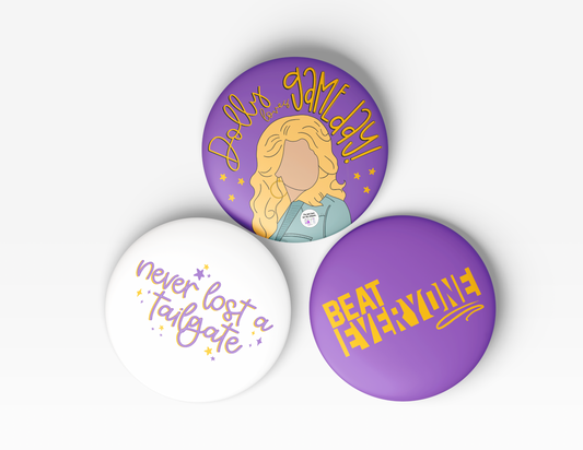 Purple & Gold Game Day Buttons