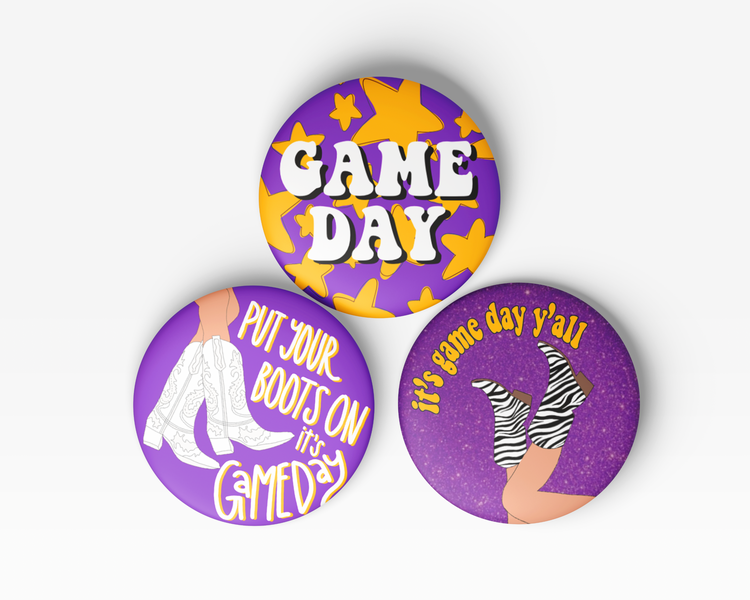 Purple & Gold Game Day Buttons