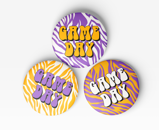 Purple & Gold Game Day Buttons