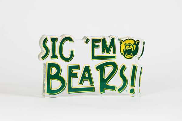 Sic 'Em Bears Acrylic Block Shelfie