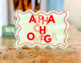 Alpha Chi Omega Scallop Acrylic Shelfie lifestyle photo
