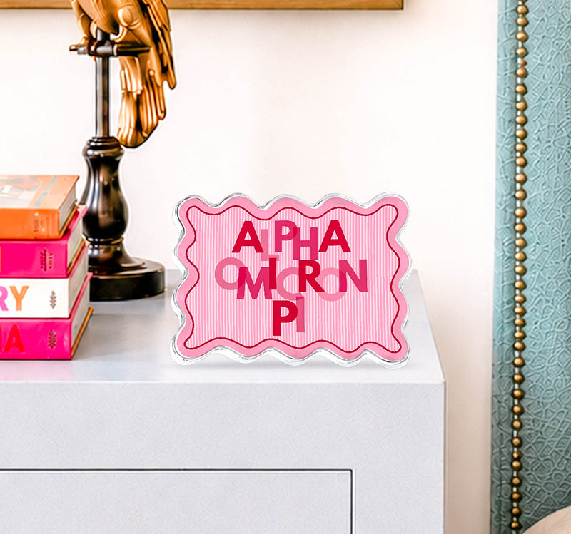 Alpha Omicron Pi Scallop Acrylic Shelfie