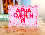 Alpha Omicron Pi Scallop Acrylic Shelfie lifestyle photo