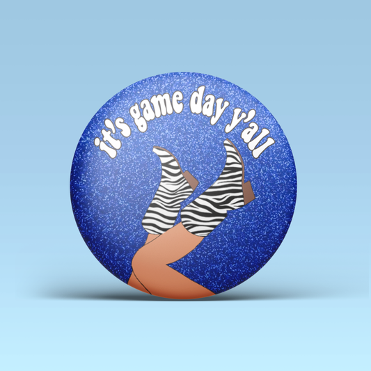 It's Game Day Y'all Button - Blue