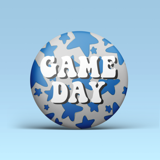 Game Day Stars Button - Blue