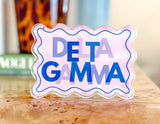 Delta Gamma Scallop Acrylic Shelfie lifestyle photo