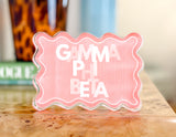 Gamma Phi Beta Scallop Acrylic Shelfie lifestyle photo