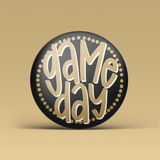 Polka Dot Game Day Button - Gold