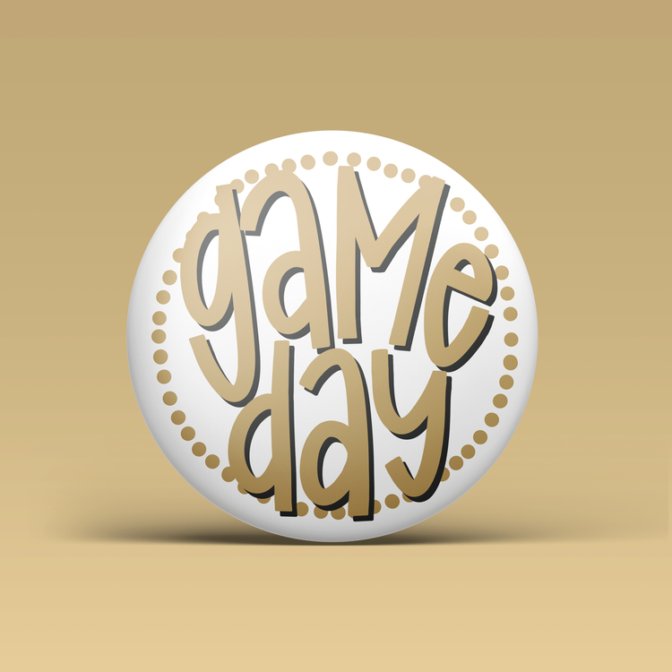 Polka Dot Game Day Button - Gold