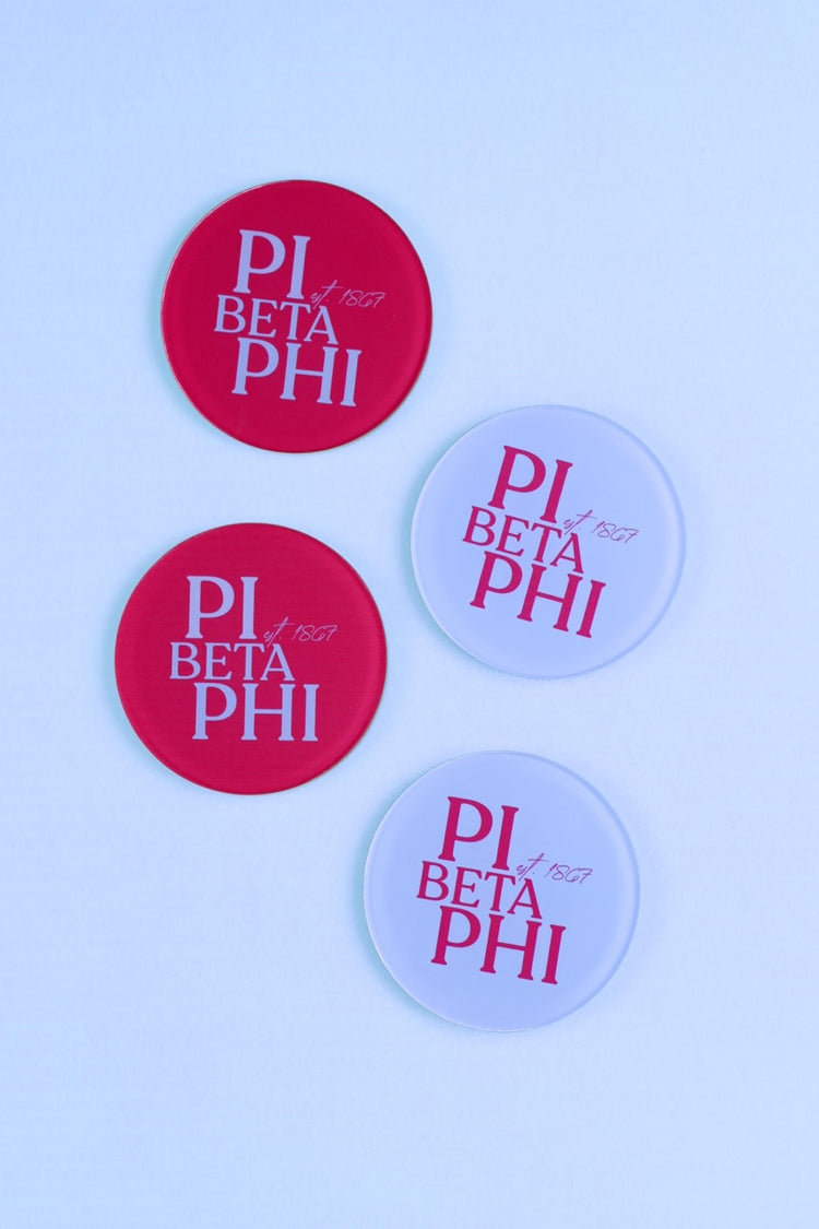 Pi Beta Phi Acrylic Coasters