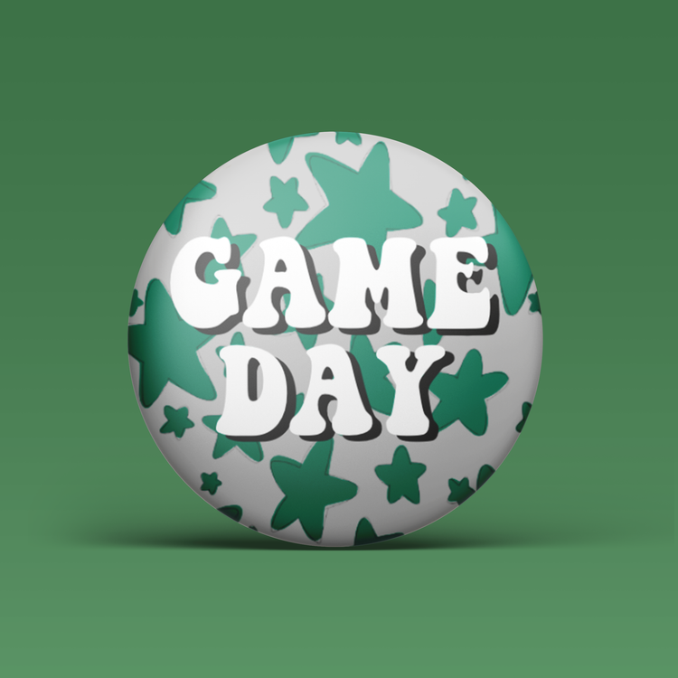 Game Day Stars Button - Green