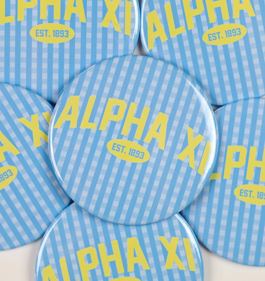 Alpha Xi Delta Gingham Button
