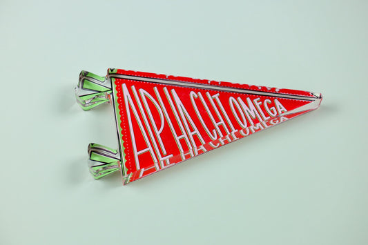 Alpha Chi Omega Acrylic Pennant Flag Shelfie