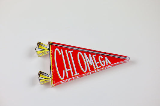 Chi Omega Acrylic Pennant Flag Shelfie
