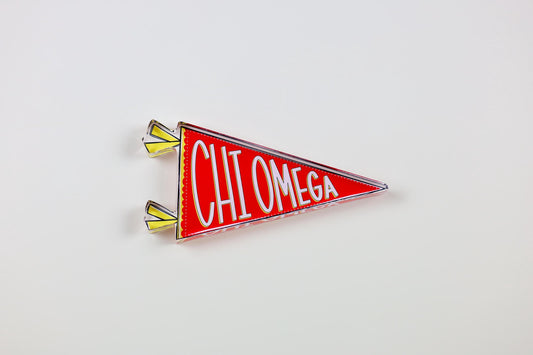 Chi Omega Acrylic Pennant Flag Shelfie