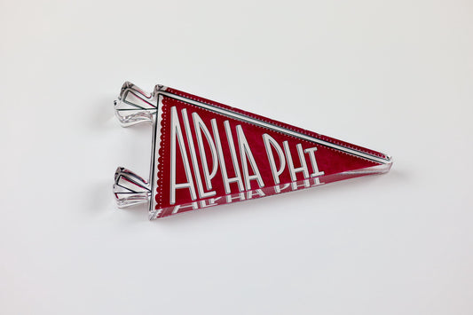 Alpha Phi Acrylic Pennant Flag Shelfie