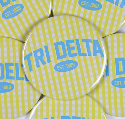Tri Delta Gingham Button