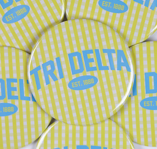 Tri Delta Gingham Button