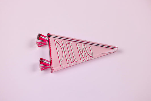 Phi Mu Acrylic Pennant Flag Shelfie