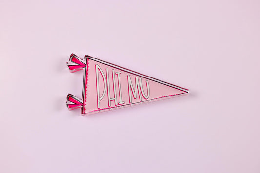 Phi Mu Acrylic Pennant Flag Shelfie