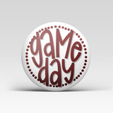 Polka Dot Game Day Button - Maroon