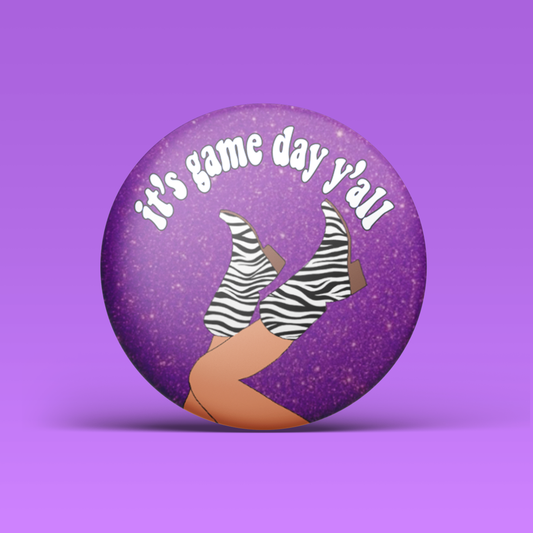It's Game Day Y'all Button - Purple