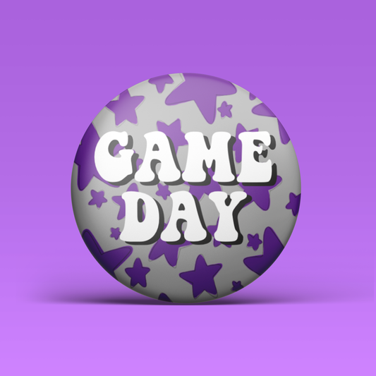 Game Day Stars Button - Purple