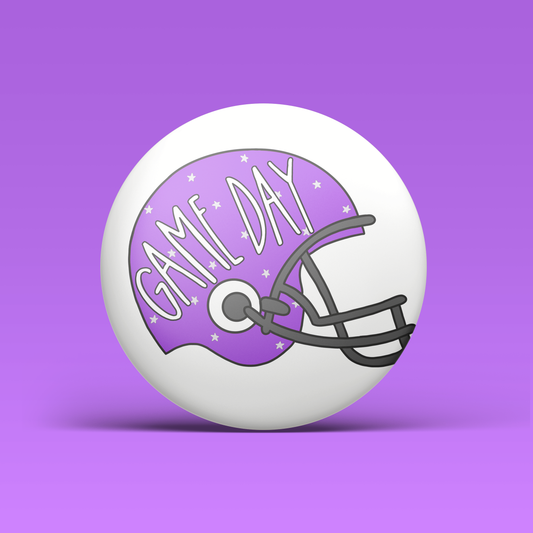 Game Day Helmet Button - Purple