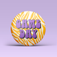 Zebra Game Day Buttons - Purple & Gold