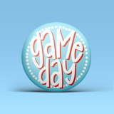 Polka Dot Game Day Button - Blue & Red