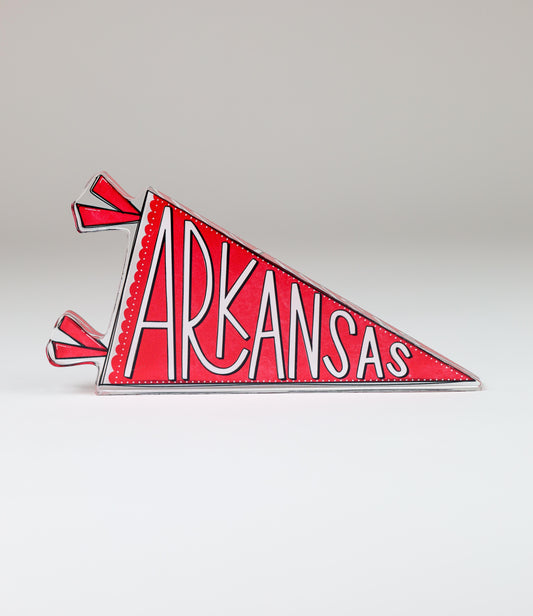 Arkansas Pennant Flag Acrylic Block Shelfie