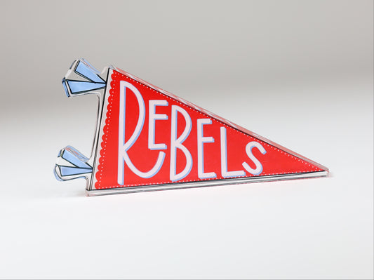 Rebels Pennant Flag Acrylic Block Shelfie
