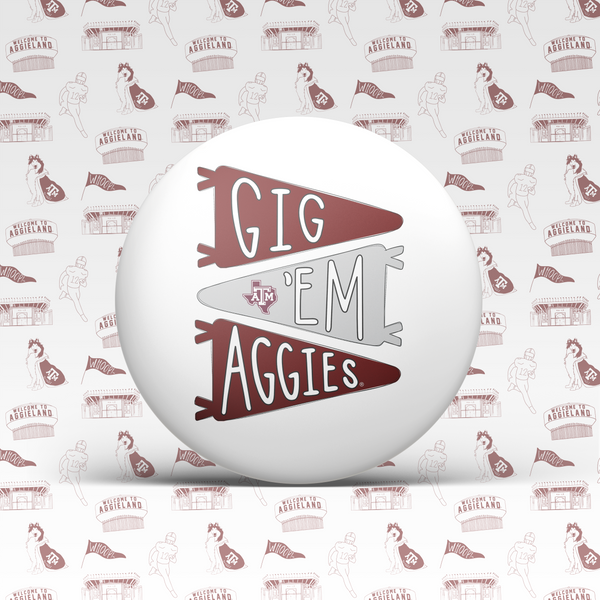 Gig 'Em Aggies Pennant Flag