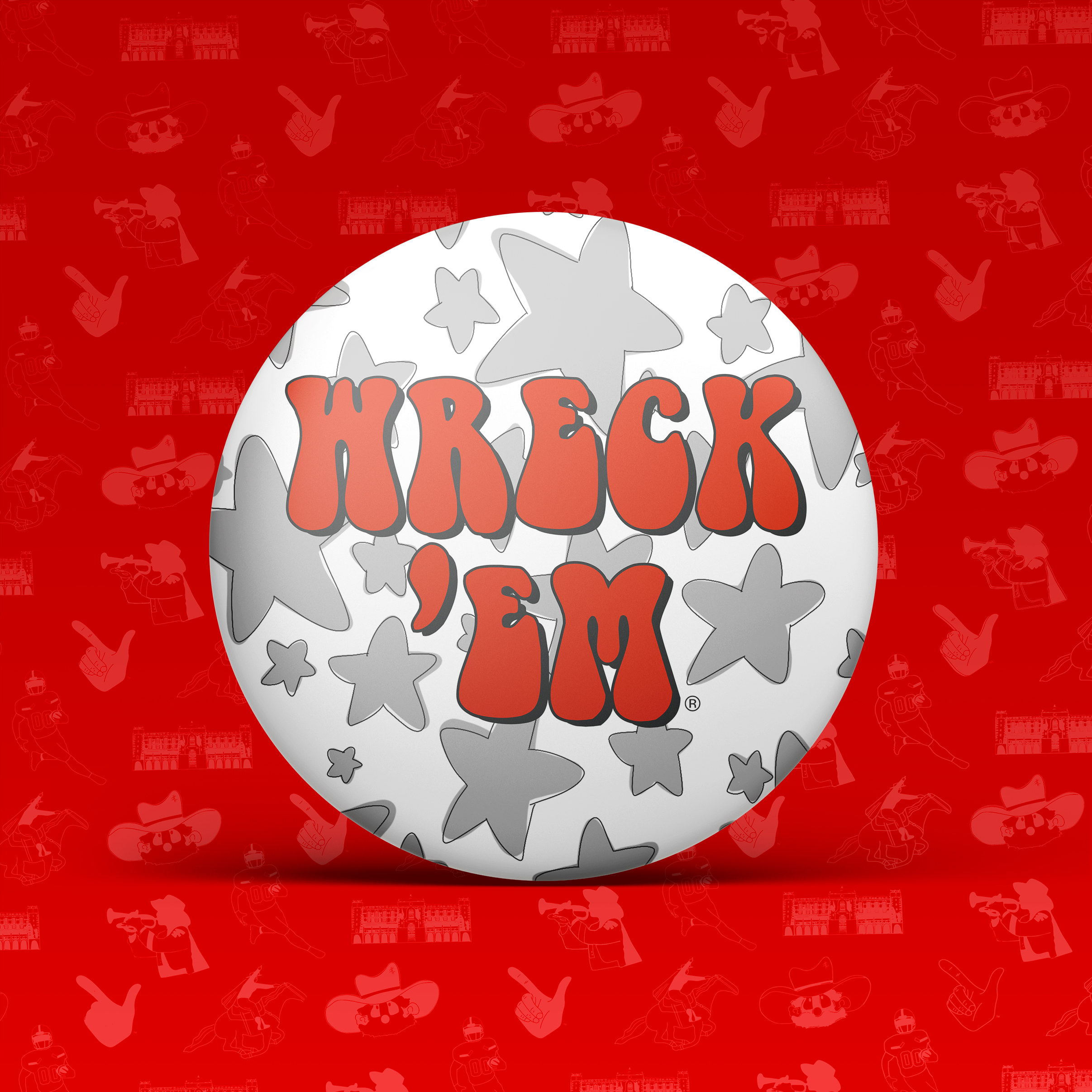 Wreck 'Em Stars Button – Tailgated Co.