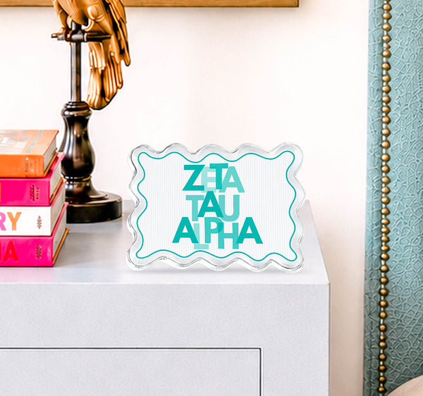 Zeta Tau Alpha Scallop Acrylic Shelfie