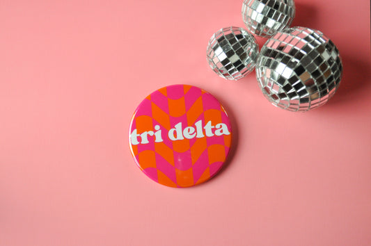 Tri Delta Checkered Button