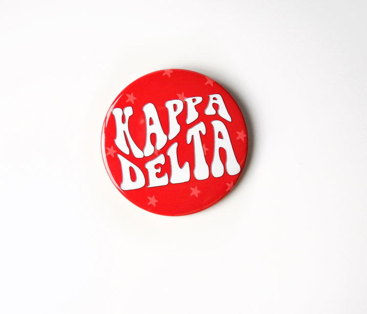 Kappa Delta Groovy Star Button - Red