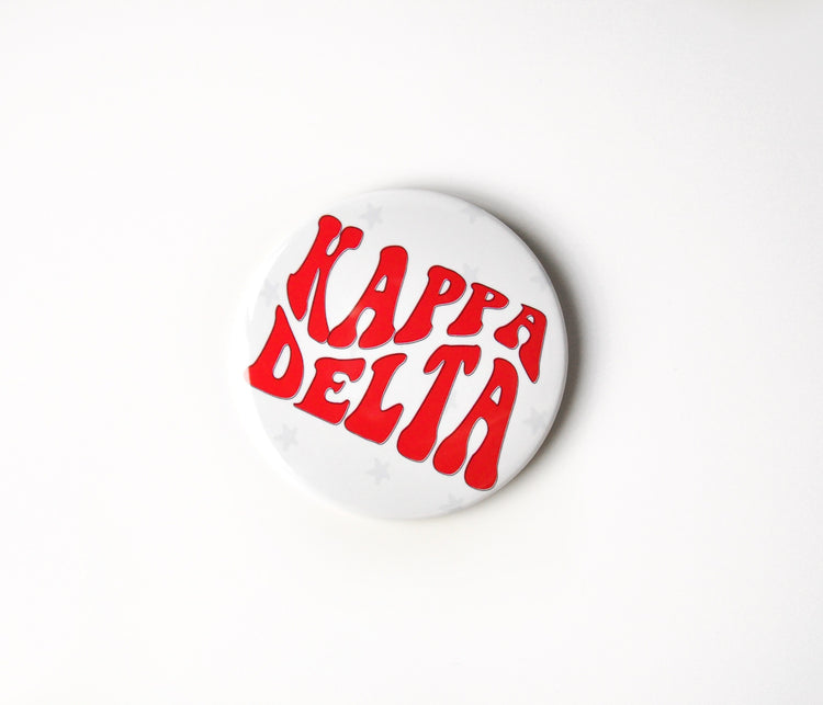 Kappa Delta Groovy Star Button - White