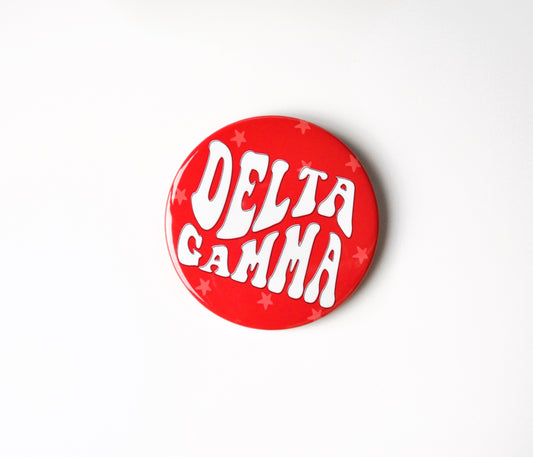 Delta Gamma Groovy Star Button - Red