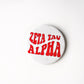 Zeta Tau Alpha Groovy Star Button - White