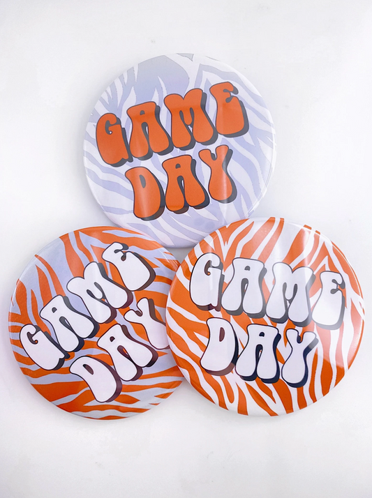 Zebra Game Day Button