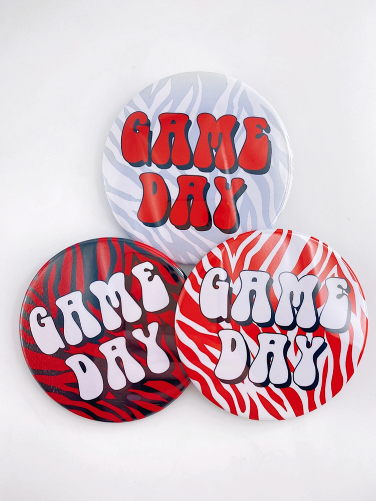 Zebra Game Day Button